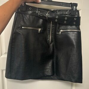 Victoria and Sophie leather skirt